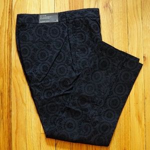 Ann taylor dark blue dress pants flowers devin